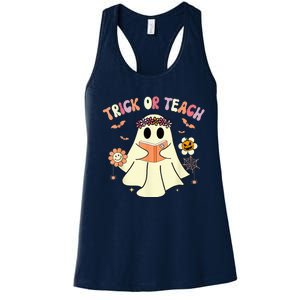 Trick Or Teach Funny Teacher Halloween Shirts Wo Costume Women's Racerback Tank