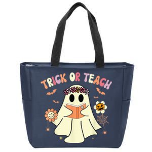 Trick Or Teach Funny Teacher Halloween Shirts Wo Costume Zip Tote Bag