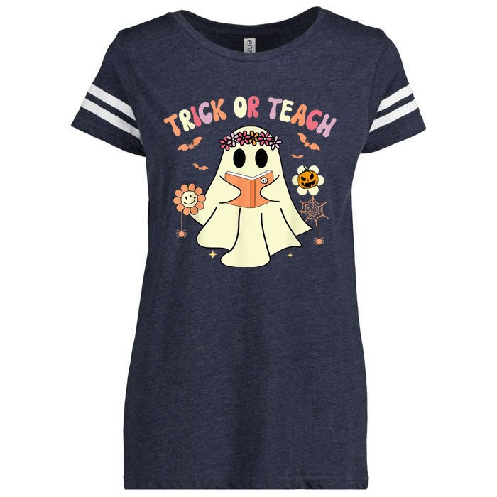 Trick Or Teach Funny Teacher Halloween Shirts Wo Costume Enza Ladies Jersey Football T-Shirt