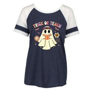 Trick Or Teach Funny Teacher Halloween Shirts Wo Costume Enza Ladies Jersey Colorblock Tee