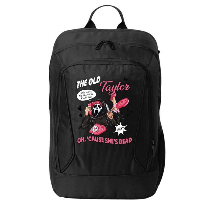The Old TS Cant Come To The Phone Right Now Funny Halloween Ghostface City Backpack