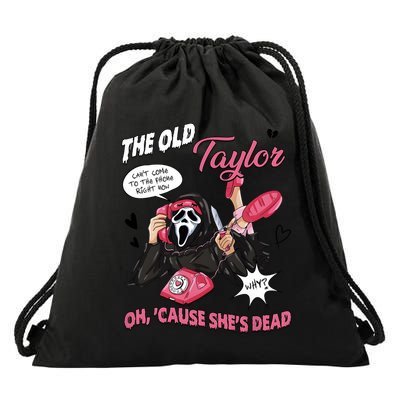 The Old TS Cant Come To The Phone Right Now Funny Halloween Ghostface Drawstring Bag