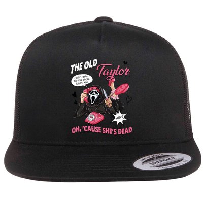 The Old TS Cant Come To The Phone Right Now Funny Halloween Ghostface Flatbill Hat