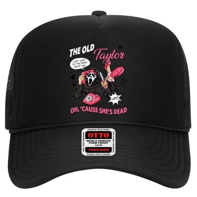 The Old TS Cant Come To The Phone Right Now Funny Halloween Ghostface Trucker Hat
