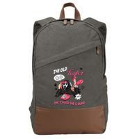 The Old TS Cant Come To The Phone Right Now Funny Halloween Ghostface Cotton Canvas Backpack