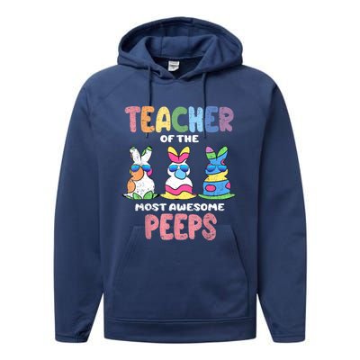 Teacher Of The Most Awesome Easter Bunny Spring Performance Fleece Hoodie