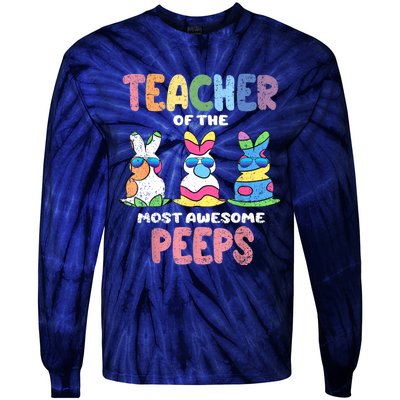 Teacher Of The Most Awesome Easter Bunny Spring Tie-Dye Long Sleeve Shirt