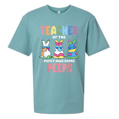 Teacher Of The Most Awesome Easter Bunny Spring Sueded Cloud Jersey T-Shirt