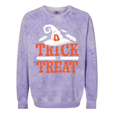 Trick Or Treat Halloween Witch Colorblast Crewneck Sweatshirt