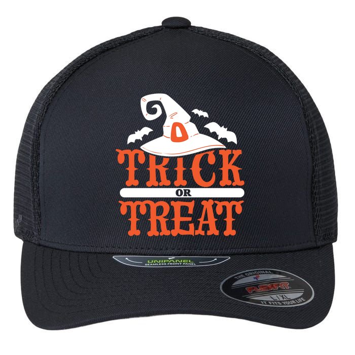 Trick Or Treat Halloween Witch Flexfit Unipanel Trucker Cap