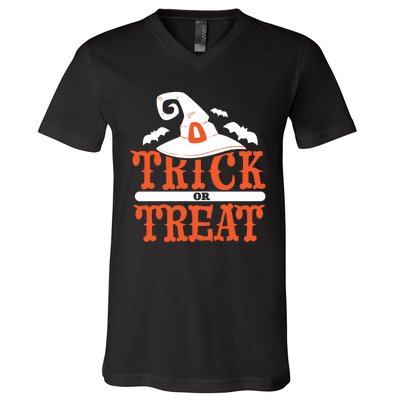 Trick Or Treat Halloween Witch V-Neck T-Shirt