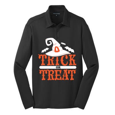 Trick Or Treat Halloween Witch Silk Touch Performance Long Sleeve Polo