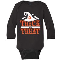 Trick Or Treat Halloween Witch Baby Long Sleeve Bodysuit