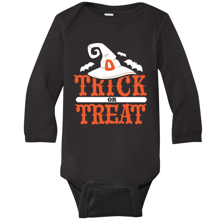 Trick Or Treat Halloween Witch Baby Long Sleeve Bodysuit