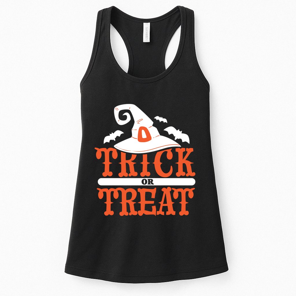 Trick Or Treat Halloween Witch Womens Tank Top