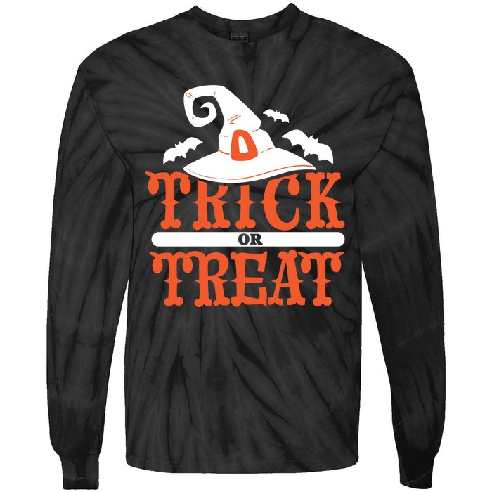 Trick Or Treat Halloween Witch Tie-Dye Long Sleeve Shirt