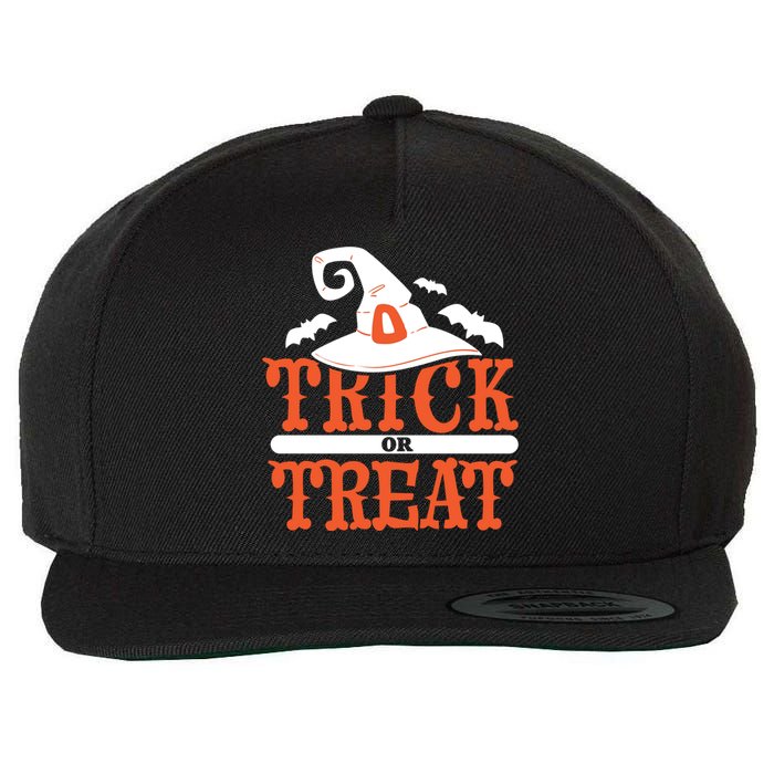 Trick Or Treat Halloween Witch Wool Snapback Cap