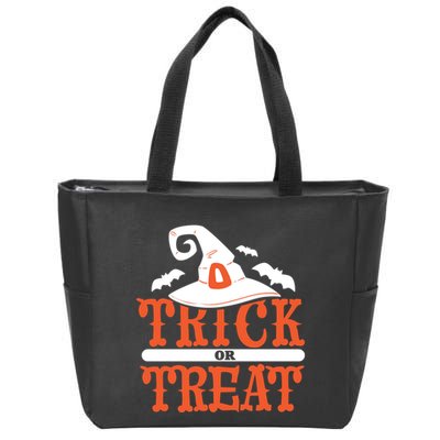 Trick Or Treat Halloween Witch Zip Tote Bag