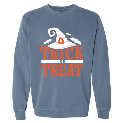 Trick Or Treat Halloween Witch Garment-Dyed Sweatshirt