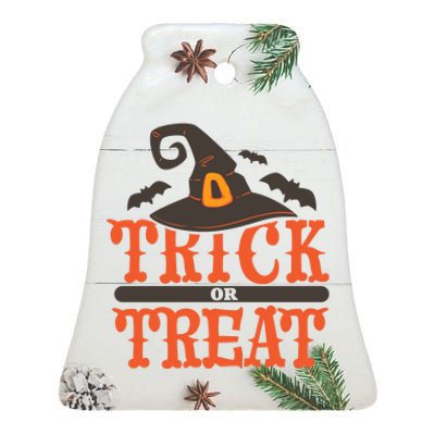 Trick Or Treat Halloween Witch Ceramic Bell Ornament