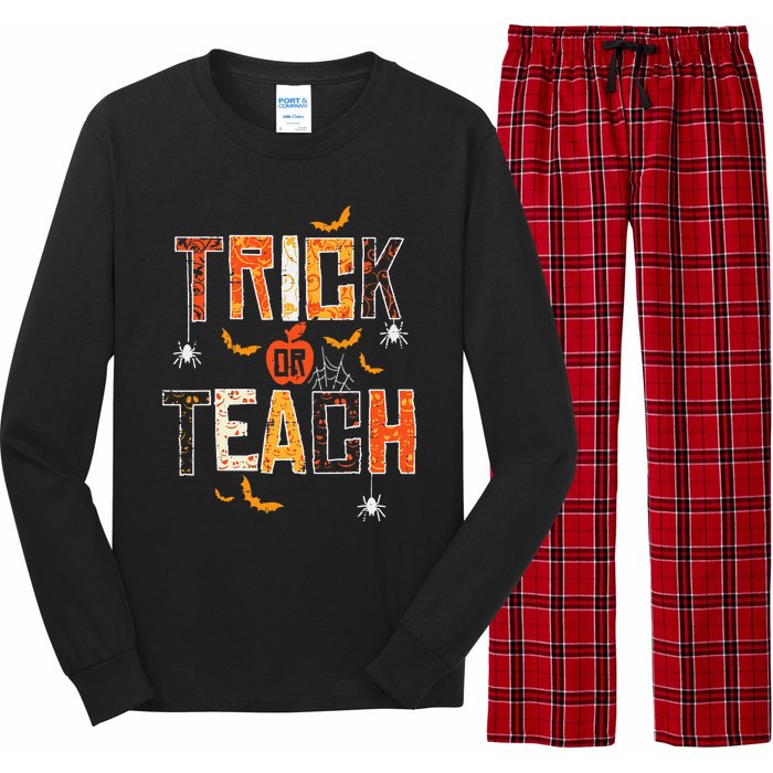 Trick Or Teach Retro Halloween Teacher Women Costume Long Sleeve Pajama Set