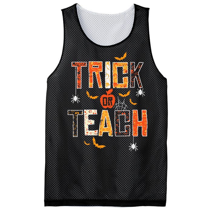 Trick Or Teach Retro Halloween Teacher Women Costume Mesh Reversible Basketball Jersey Tank