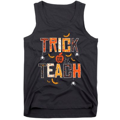 Trick Or Teach Retro Halloween Teacher Women Costume Tank Top