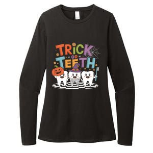 Trick Or Th Funny Dental Halloween Treat Dentist Funny Gift Cool Gift Womens CVC Long Sleeve Shirt