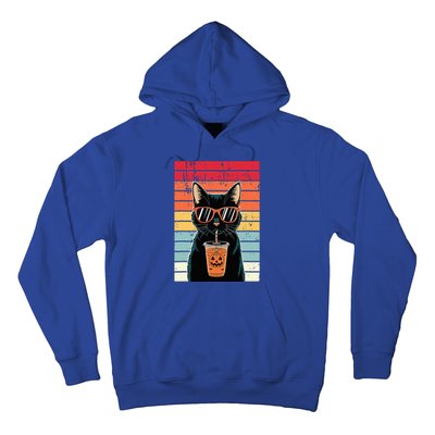 Trick Or Treat Black Cat Hipster Halloween Black Cat Hoodie