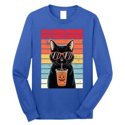 Trick Or Treat Black Cat Hipster Halloween Black Cat Long Sleeve Shirt