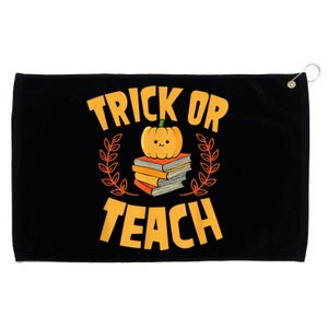 Trick Or Teach Pumpkin Funny Cute Elementary School Teacher Grommeted Golf Towel