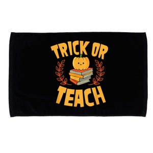 Trick Or Teach Pumpkin Funny Cute Elementary School Teacher Microfiber Hand Towel