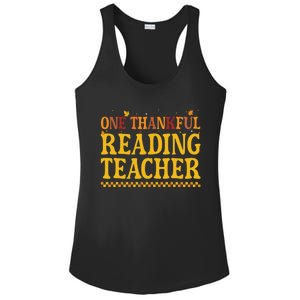 Thanksgiving One Thankful Reading Teacher Cute Gift Ladies PosiCharge Competitor Racerback Tank