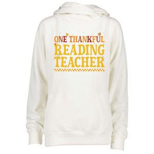 Thanksgiving One Thankful Reading Teacher Cute Gift Womens Funnel Neck Pullover Hood