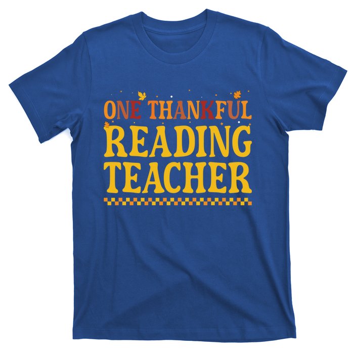 Thanksgiving One Thankful Reading Teacher Cute Gift T-Shirt