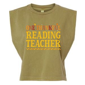 Thanksgiving One Thankful Reading Teacher Cute Gift Garment-Dyed Women's Muscle Tee