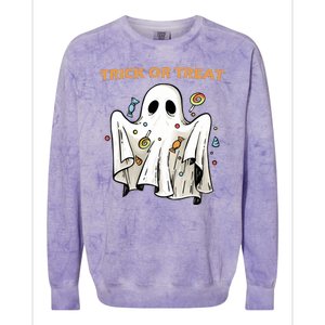 Trick Or Treat Candy Ghost Halloween Colorblast Crewneck Sweatshirt