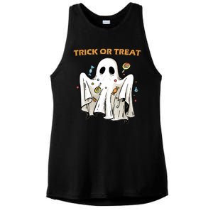 Trick Or Treat Candy Ghost Halloween Ladies PosiCharge Tri-Blend Wicking Tank