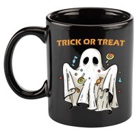Trick Or Treat Candy Ghost Halloween 11oz C Handle Ceramic Mug
