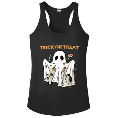 Trick Or Treat Candy Ghost Halloween Ladies PosiCharge Competitor Racerback Tank