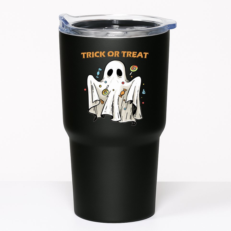 Trick Or Treat Candy Ghost Halloween Tumbler