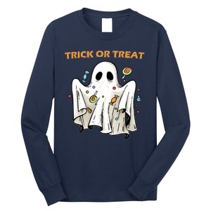 Trick Or Treat Candy Ghost Halloween Long Sleeve Shirt