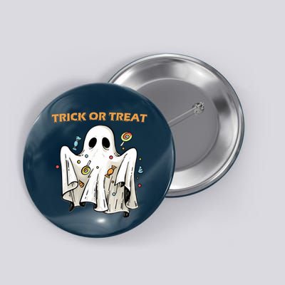 Trick Or Treat Candy Ghost Halloween Button