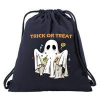 Trick Or Treat Candy Ghost Halloween Drawstring Bag