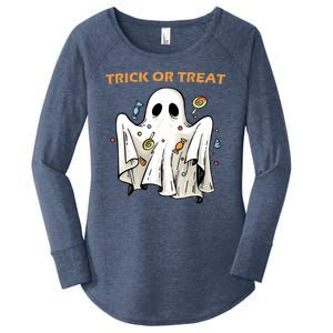 Trick Or Treat Candy Ghost Halloween Women's Perfect Tri Tunic Long Sleeve Shirt