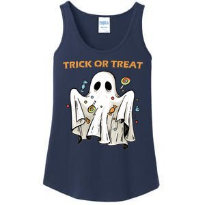 Trick Or Treat Candy Ghost Halloween Ladies Essential Tank