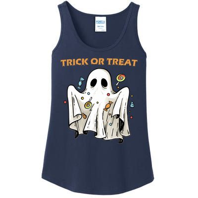 Trick Or Treat Candy Ghost Halloween Ladies Essential Tank