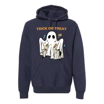 Trick Or Treat Candy Ghost Halloween Premium Hoodie