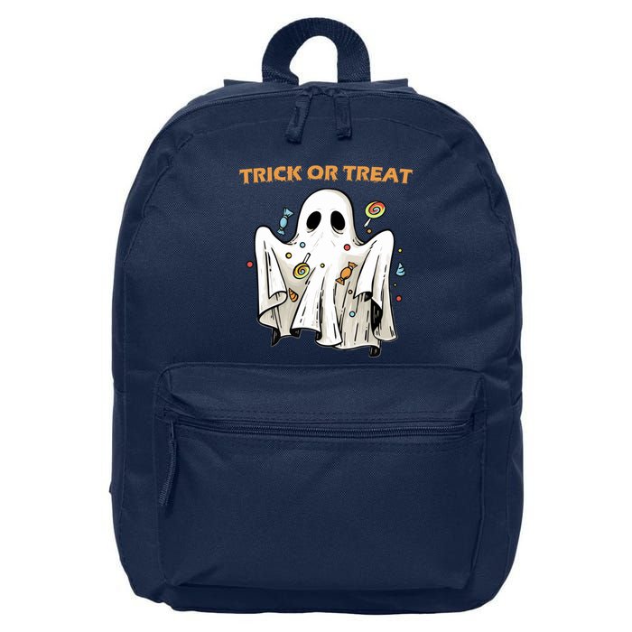Trick Or Treat Candy Ghost Halloween 16 in Basic Backpack
