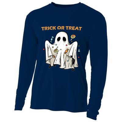 Trick Or Treat Candy Ghost Halloween Cooling Performance Long Sleeve Crew